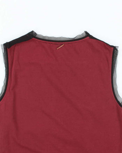 Vintage Y2k 00s Hugo Boss Mesh Overlay Top - M