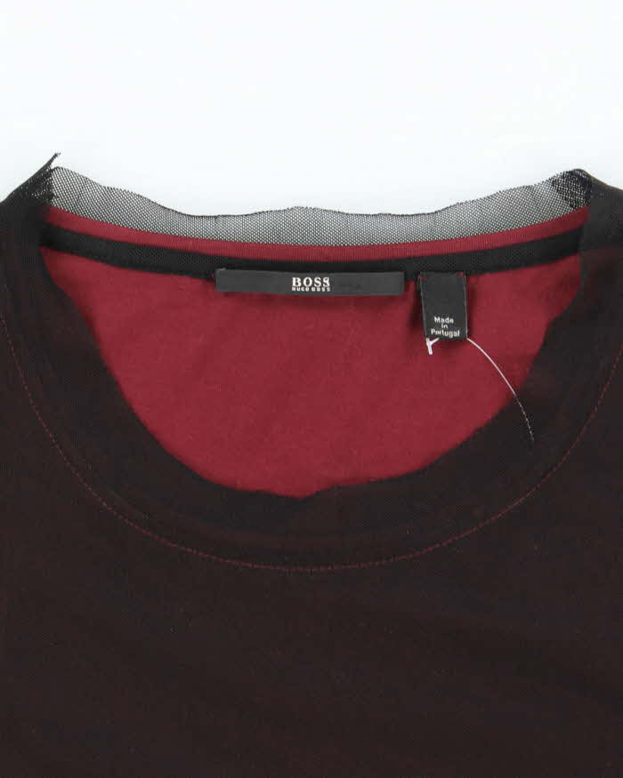 Vintage Y2k 00s Hugo Boss Mesh Overlay Top - M