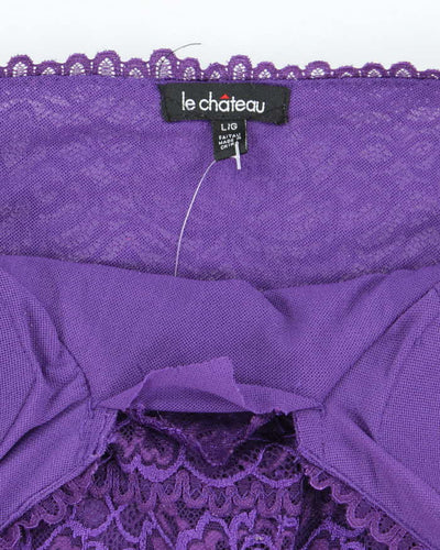 Vintage Y2k 00s Le Chateau Lace Halter Neck Top - L