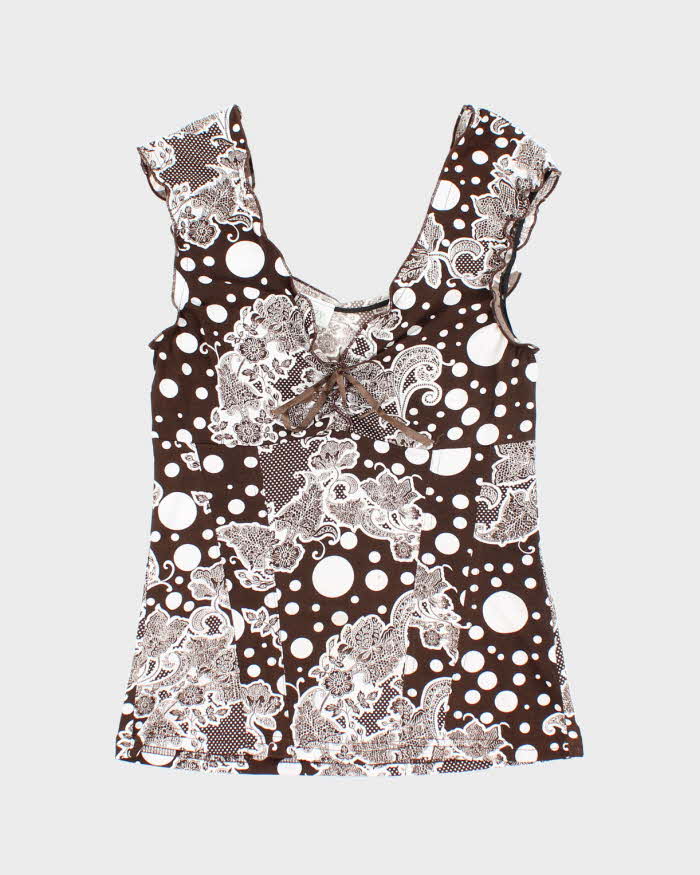 Vintage Y2k 00s Suzy Pattern Top - S