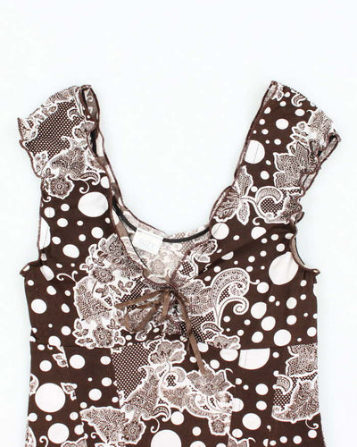 Vintage Y2k 00s Suzy Pattern Top - S