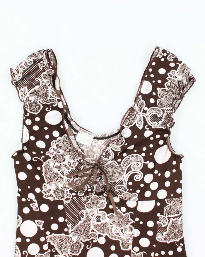 Vintage Y2k 00s Suzy Pattern Top - S