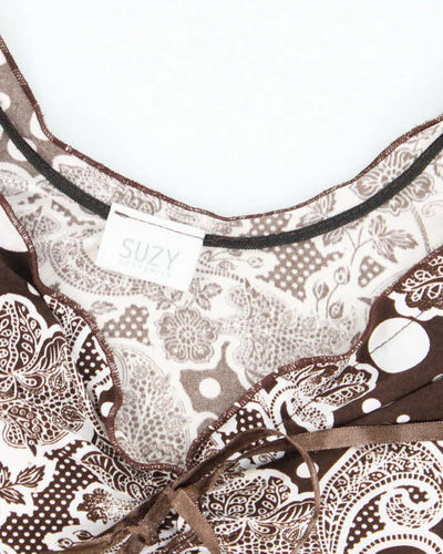 Vintage Y2k 00s Suzy Pattern Top - S