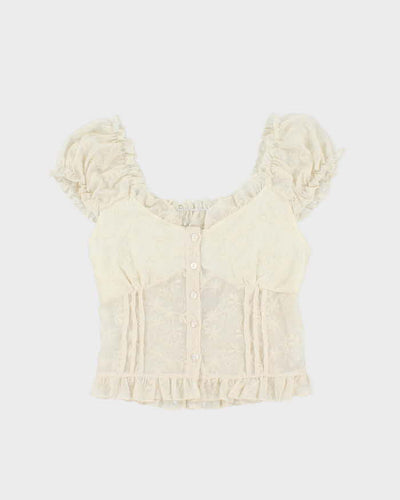 Vintage Y2k 00s YI Duo Milkmaid Top - S