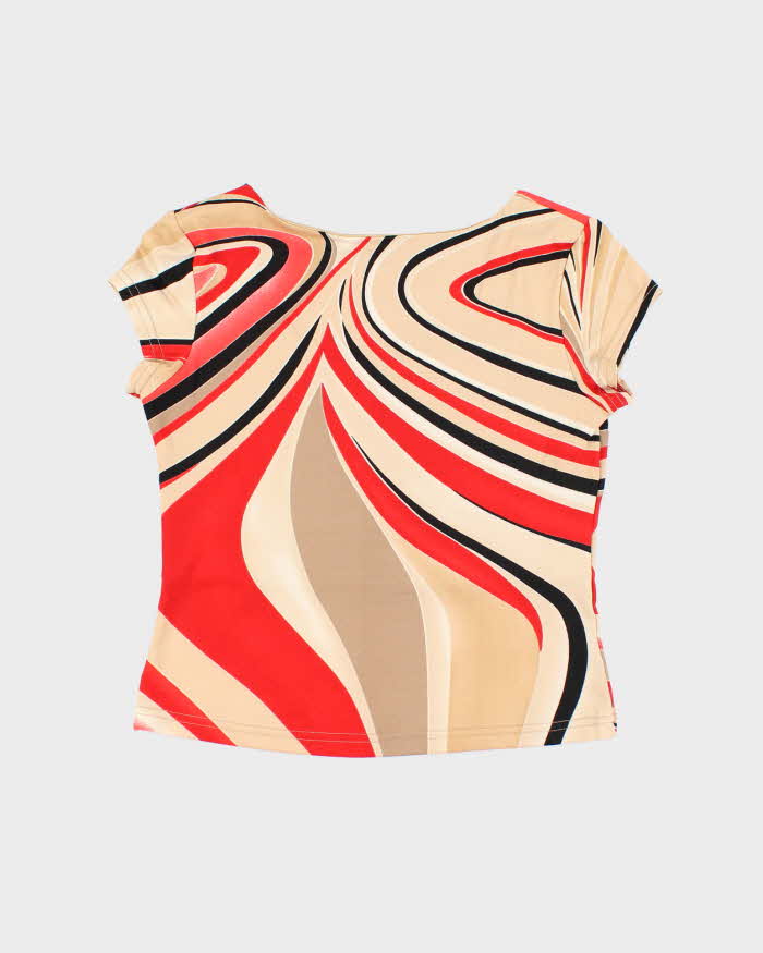Vintage Y2k 00s Plum Swirl Pattern Top - S