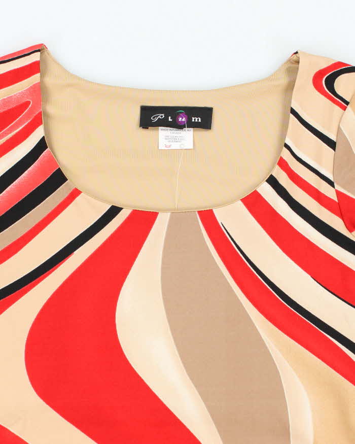Vintage Y2k 00s Plum Swirl Pattern Top - S