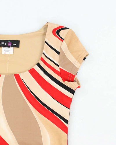 Vintage Y2k 00s Plum Swirl Pattern Top - S