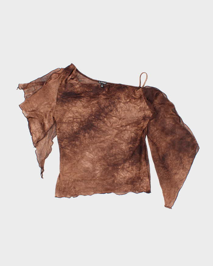 Vintage Y2k 00s Le Chateau Sheer One Shoulder Top - M
