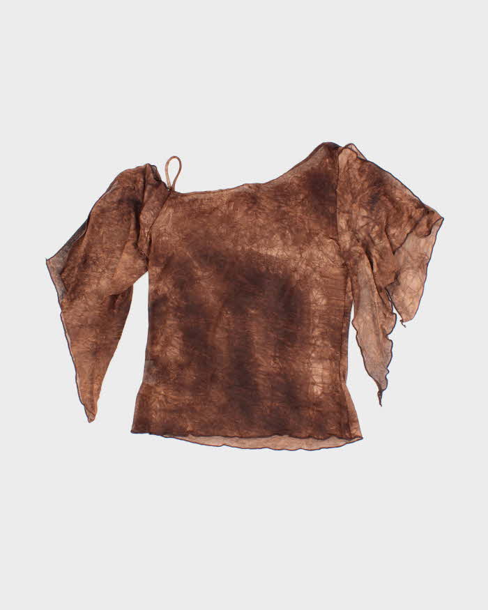 Vintage Y2k 00s Le Chateau Sheer One Shoulder Top - M