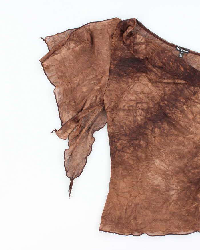 Vintage Y2k 00s Le Chateau Sheer One Shoulder Top - M