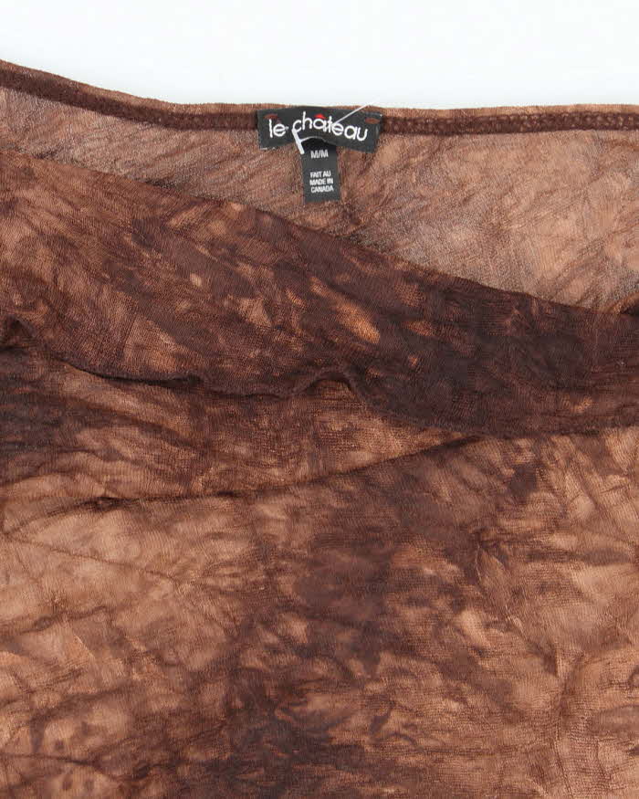 Vintage Y2k 00s Le Chateau Sheer One Shoulder Top - M