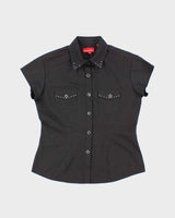 Vintage Y2k 00s Panhandle Slim Rhinestone Blouse - M