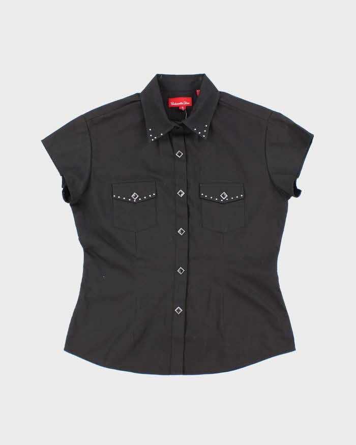 Vintage Y2k 00s Panhandle Slim Rhinestone Blouse - M