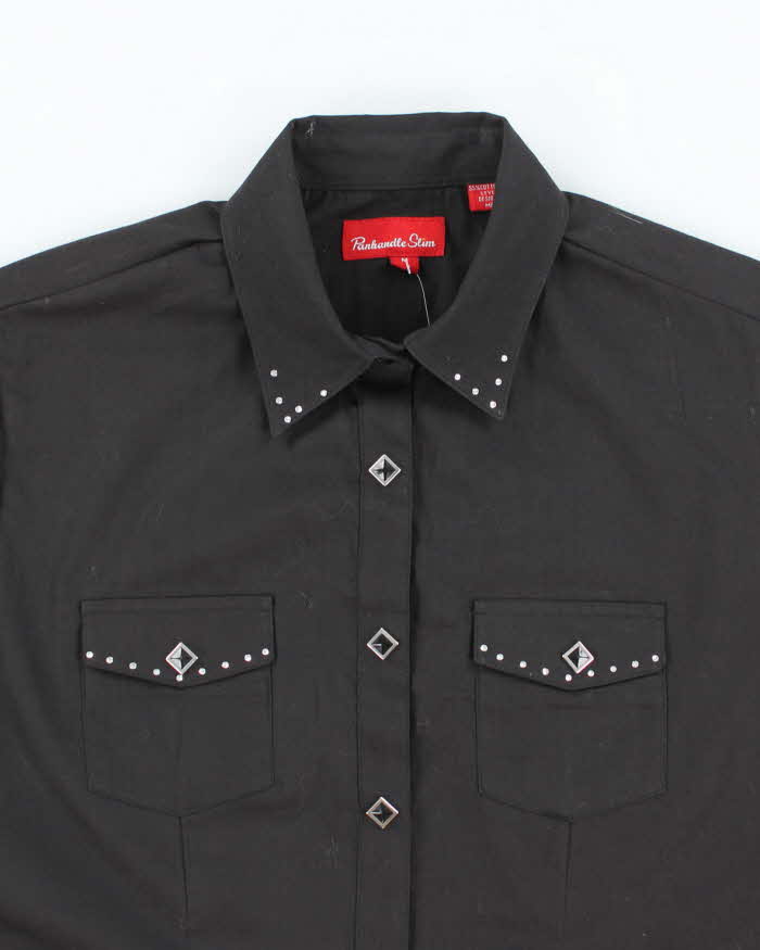 Vintage Y2k 00s Panhandle Slim Rhinestone Blouse - M