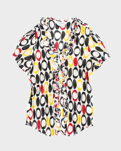 Vintage Y2k 00s Allison Taylor Sheer Ruffle Blouse - M