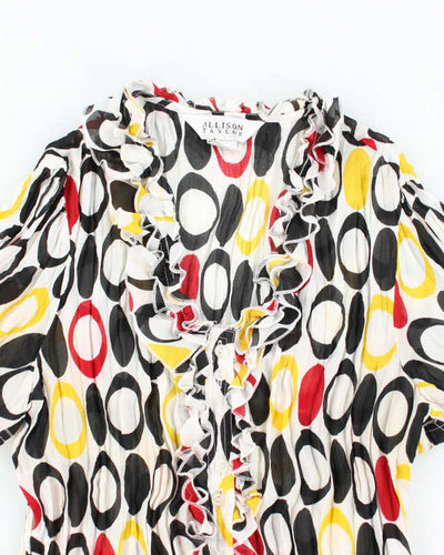 Vintage Y2k 00s Allison Taylor Sheer Ruffle Blouse - M