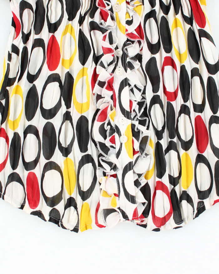 Vintage Y2k 00s Allison Taylor Sheer Ruffle Blouse - M