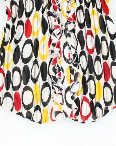 Vintage Y2k 00s Allison Taylor Sheer Ruffle Blouse - M