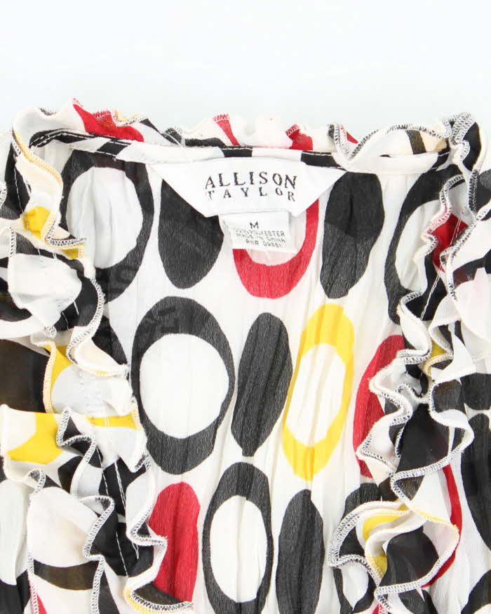 Vintage Y2k 00s Allison Taylor Sheer Ruffle Blouse - M