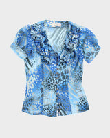 Vintage Y2k 00s Tulika Sheer Ruffle Blouse - XS