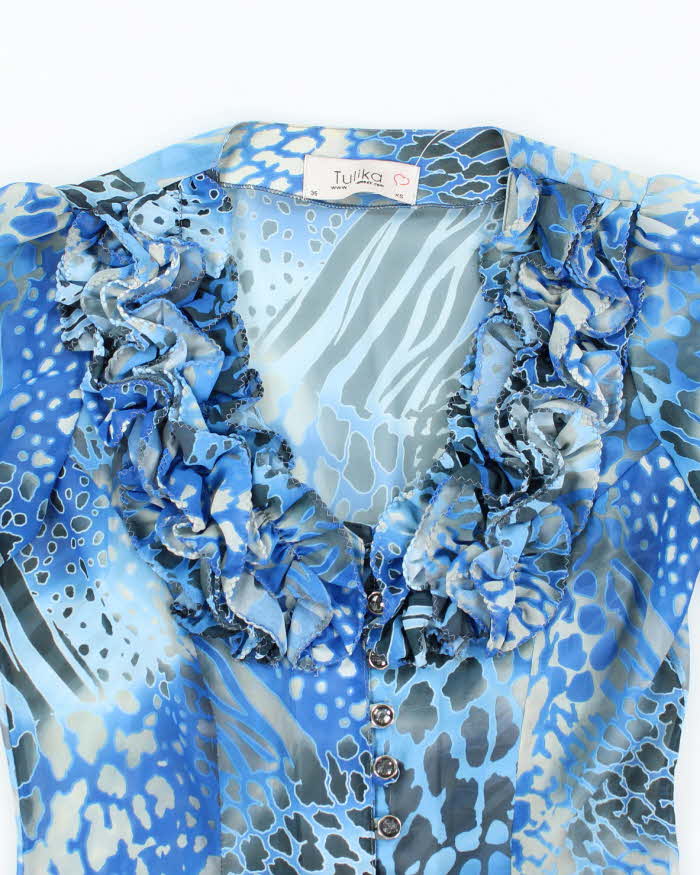 Vintage Y2k 00s Tulika Sheer Ruffle Blouse - XS