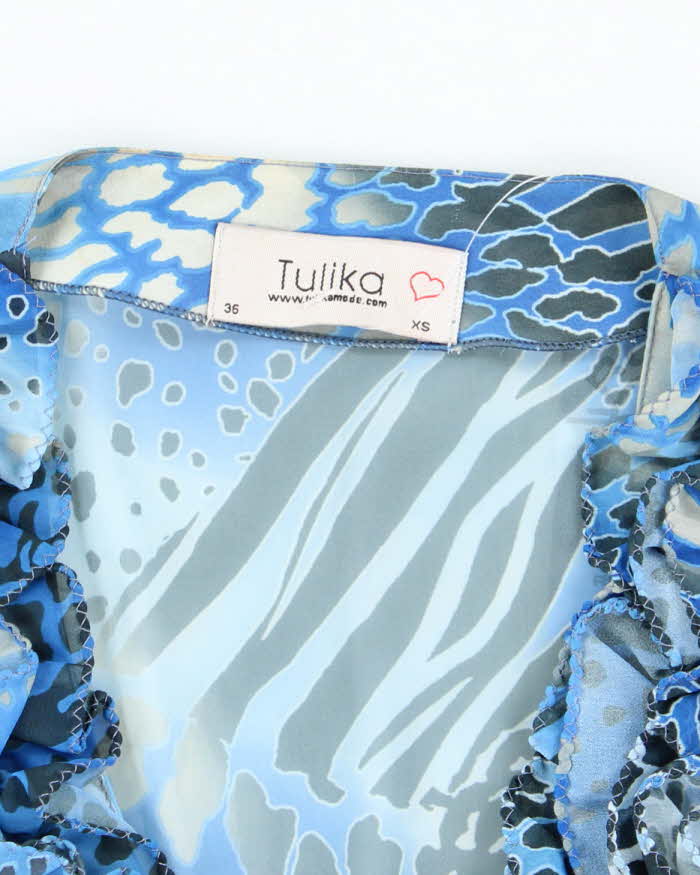 Vintage Y2k 00s Tulika Sheer Ruffle Blouse - XS