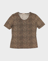 Vintage Y2k 00s Susan Lawrence Leopard Print Top - XL