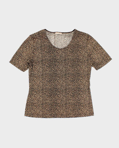 Vintage Y2k 00s Susan Lawrence Leopard Print Top - XL