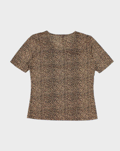 Vintage Y2k 00s Susan Lawrence Leopard Print Top - XL