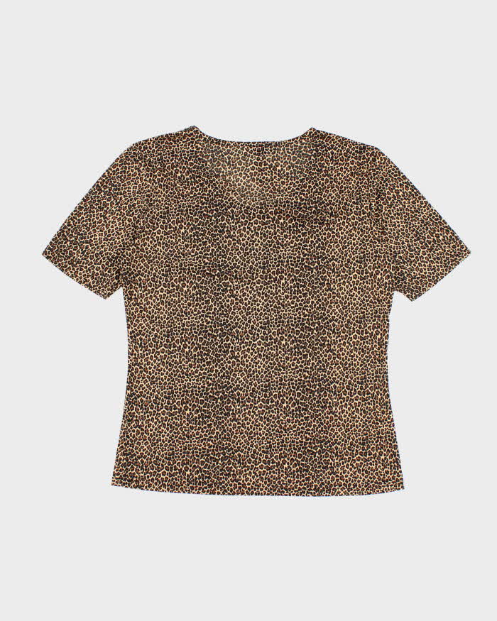 Vintage Y2k 00s Susan Lawrence Leopard Print Top - XL