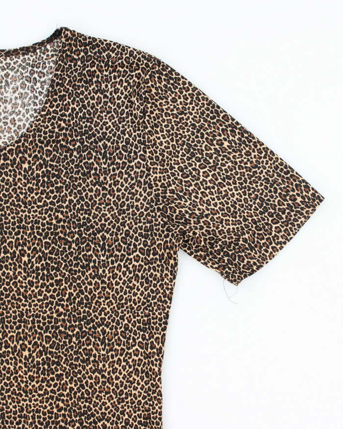 Vintage Y2k 00s Susan Lawrence Leopard Print Top - XL