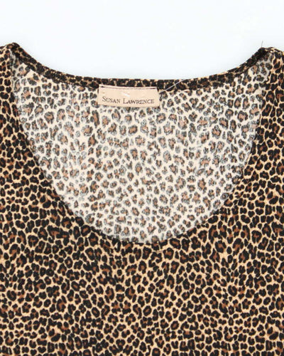 Vintage Y2k 00s Susan Lawrence Leopard Print Top - XL