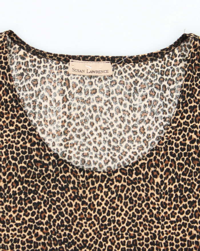Vintage Y2k 00s Susan Lawrence Leopard Print Top - XL