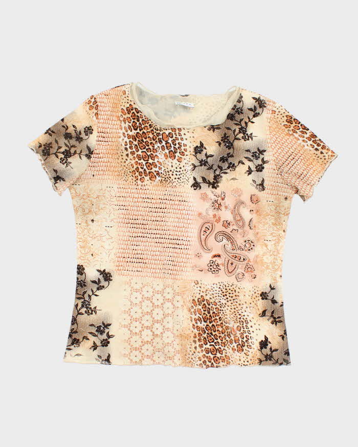 Vintage Y2k 00s Nicola Double Mesh Top - L