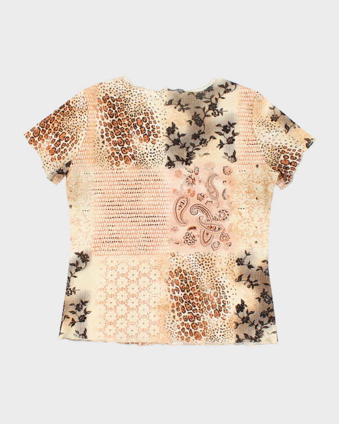 Vintage Y2k 00s Nicola Double Mesh Top - L
