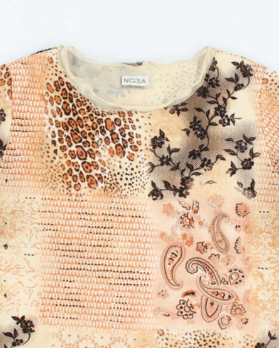 Vintage Y2k 00s Nicola Double Mesh Top - L