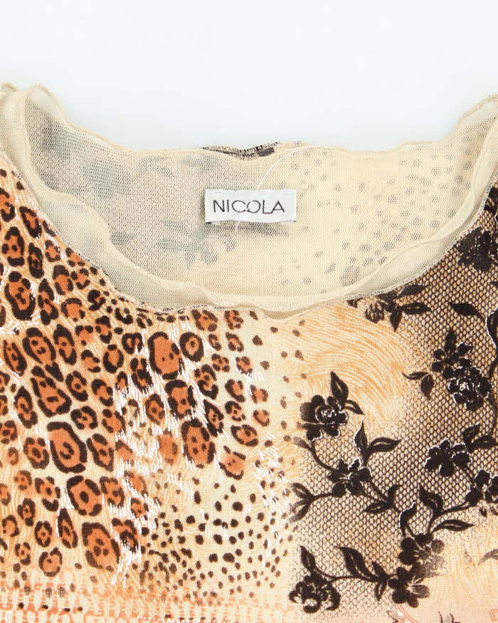 Vintage Y2k 00s Nicola Double Mesh Top - L