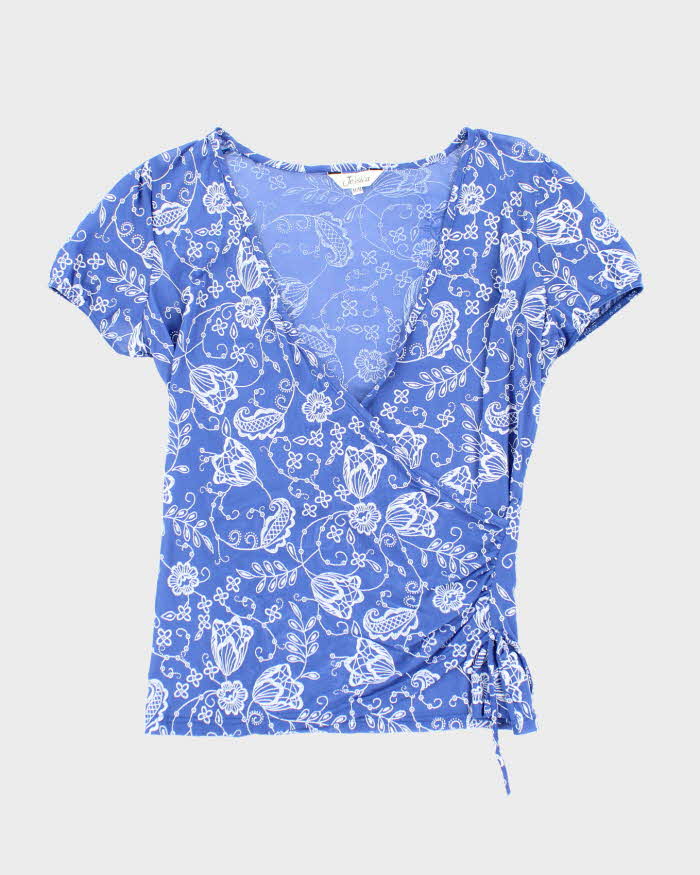 Vintage Y2k 00s Jessica Mesh Floral Blouse - M