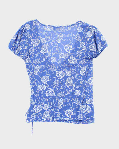 Vintage Y2k 00s Jessica Mesh Floral Blouse - M
