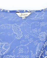 Vintage Y2k 00s Jessica Mesh Floral Blouse - M