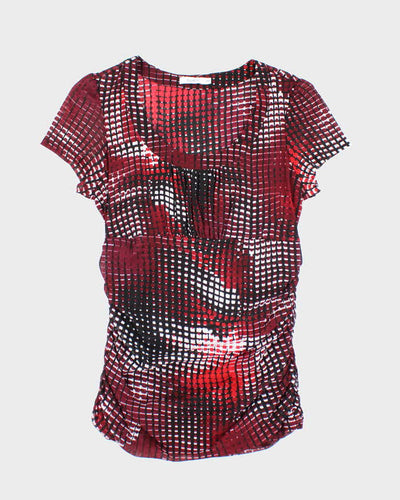 Vintage Y2k 00s Ricki's Double Layer Mesh Blouse - M