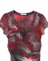Vintage Y2k 00s Ricki's Double Layer Mesh Blouse - M