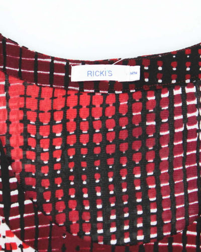 Vintage Y2k 00s Ricki's Double Layer Mesh Blouse - M