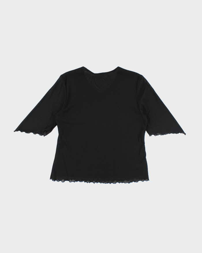 Vintage Y2k 00s WingShing Double Layer Mesh Blouse - M