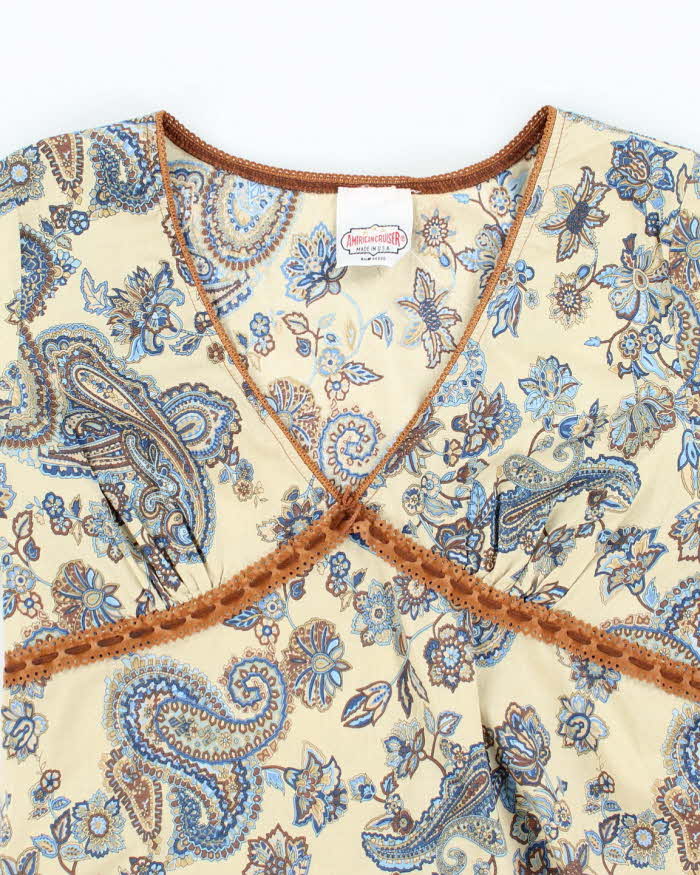 Vintage American Cruiser Paisley Pattern Blouse - M