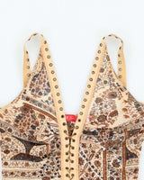 Vintage Y2k 00s Bouche A Bouche Mesh Lace-up Cami - XS