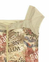 Vintage Y2k 00s Graffiti Double Mesh Top - M