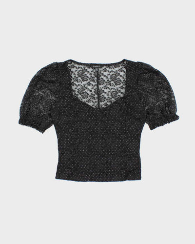 Vintage Y2k 00s Dynamite Polka Dot Lace Top - S
