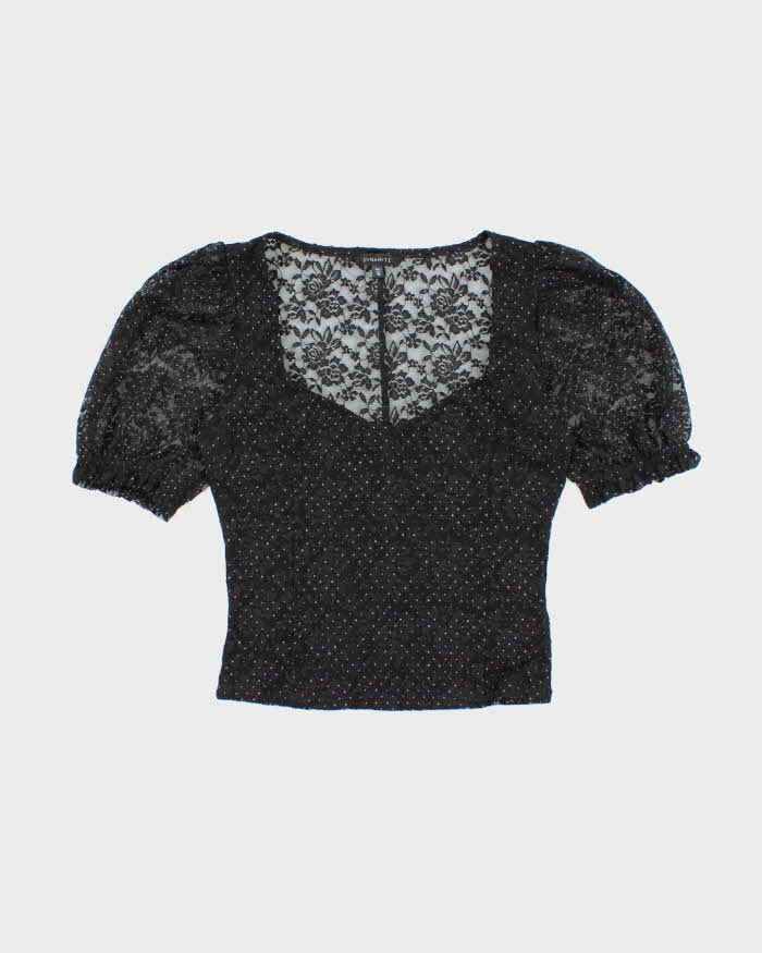 Vintage Y2k 00s Dynamite Polka Dot Lace Top - S