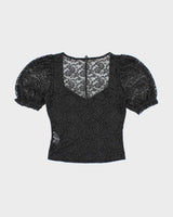 Vintage Y2k 00s Dynamite Polka Dot Lace Top - S